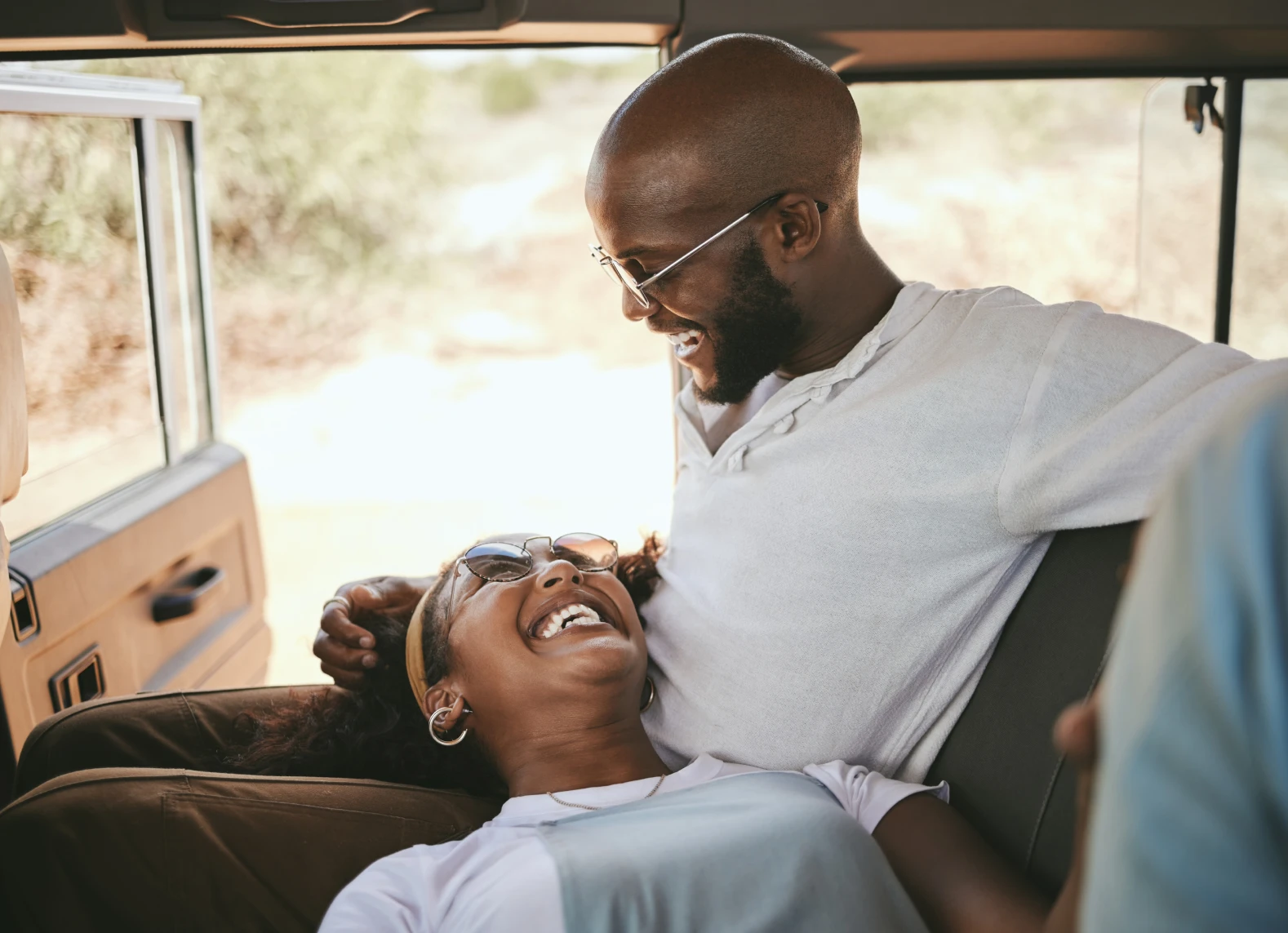 Couple laughing together